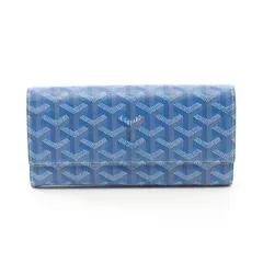 ゴヤール GOYARD 二つ折り長財布 ヴァレンヌ ブルー PVCコーティングキャンバス ZIP長財布 レディース Used Aのサムネイル