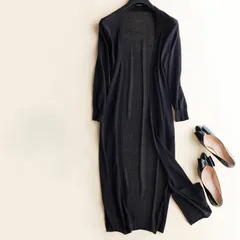 ブラック カーディガン ロングカーデ ロングカーディガン