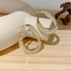 ピアス イヤリング 18kコーティング チタンポスト 低アレルギー レディース シリコンカバー クリップ式 フープピアス フープイヤリング ひねり 大人 上品 エレガント きれいめ シンプル ゴールド シルバー