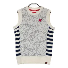 サイズ：0 NEW BALANCE GOLF ニューバランス  ニットベスト ウール混 ボストンテリア柄 ホワイト系 [240101494512] ゴルフウェア レディース ストスト