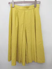 ◇ Θ BEAMS HEART タック　ワイド ガウチョ　パンツ サイズM イエロー レディース P  【1410230003266】