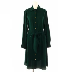 ローレンラルフローレン LAUREN RALPH LAUREN 金ボタンシャツワンピース ロング 長袖 2 グリーン /DO ■OSのサムネイル