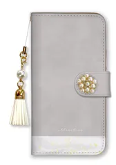 AQUOS R8 SH-52D ケース 手帳型 アクオスR8 スマホケース パール デコ付き ストラップ付 韓国 大理石 マーブル柄 おしゃれ オシャレ 大人 ネイビー ブルー パープル カラー08