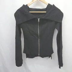 ◇ ⊇ アズールバイマウジー ブラックモード系 リブタンクトップ フルジップリブブルゾン サイズF ブラック系 レディース E  【1507080001129】