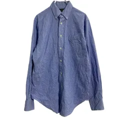 LAUREN RALPH LAUREN 長袖 チェックシャツ M 程 ブルー系 ローレンラルフローレン ボタンダウン 古着卸 アメリカ仕入 a702-7274