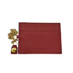 プラダ PRADA ロゴ刻印 チェーン パスケース レディース 表記無 