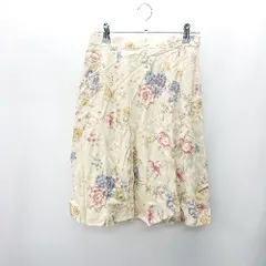 ◇ ⊂ SCAPA スキャパ 花柄 総柄 膝丈 フレア スカート サイズ38 ベージュ レディース E  【1409100069365】のサムネイル
