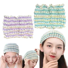 ヘアバンド 幅広 洗顔 ターバン 大きめ メッシュ ヘッドバンド 2色セット 髪の毛に跡がつきにくい ウォッシュバンド 洗顔 速乾 吸水 軽量 通気性 ヘアキャップ スポーツバンド 柔らかい 可愛い 袖濡れ防止 蒸し暑くない 洗顔 お風呂 化粧 スポーツ  1