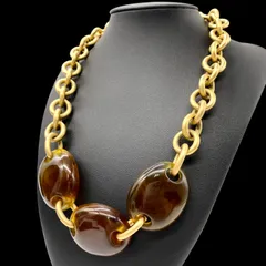 希少 GIVENCHY ジバンシー カラーストーン チェーンネックレス ゴールド 4Gロゴ 首飾り アクセサリー ビンテージ ジュエリー