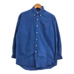 RALPH LAUREN ラルフローレン BLAKE ボタンダウンシャツ ワンポイントロゴ ブルー (メンズ M) 中古 古着 S5129