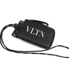VALENTINO ヴァレンティノ ネックウォレット ロゴプリント 二つ折り財布 ブラック VY2P0P90LVN メンズ 中古 美品のサムネイル