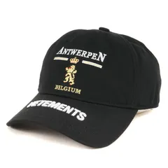 新品 VETEMENTS ヴェトモン キャップ 21AW ANTWERP ロゴ ツイル 6パネル キャップ ANTWERP LOGO CAP ブラック 黒 帽子 ブランド【メンズ】のサムネイル