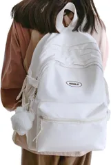 Raizm サイズ感マル リュック リュックサック バックパック レディース 韓国 女子 大容量 大学生 高校生 中学生 通学 A4 旅行( オフホワイト)