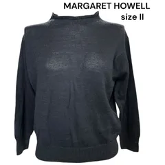 マーガレットハウエル MARGARET HOWELL 麻混 七分袖 ニット トップス 黒 ブラック レディース 中古 S S5N220