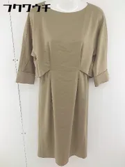 ◇ green label relaxing グリーンレーベル UNITED ARROWS 八分袖 膝下丈 ワンピース ベージュ レディース  【1109220006119】