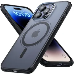 【四隅保護型エアバック】 Lamicall iPhone 14 Pro 用 magsafe 対応 ケース : 半透明 マグネット 搭載 ケース マグセーフ ケース アイフォン14 pro 用 カバー マグセーフ対応ケース 艶消し ワイヤレス充電 滑り止めエッジ