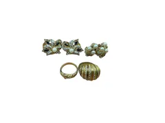 まとめ売り 5点　ピアス、リングセット　メッキ製品