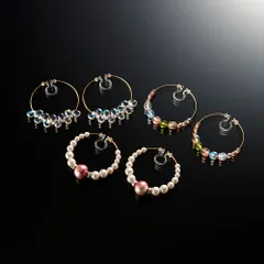 【新品】ピアス レディース フープピアス 3個セット ノンホールピアス 樹脂 金属アレルギー対応