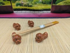 新品2点セット 波佐見焼 プードル 箸置き 置物 犬 赤/青 - メルカリ