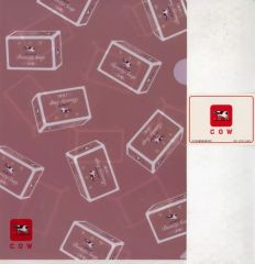[중고] 클리어 파일 빨간 상자 (총 무늬) / 미니 스티커 포함 A4 클리어 파일 문구 어소트 [이치 반 쿠지 우유 비누] G 상