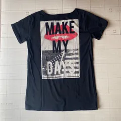 ト2508-⑥-5097 アズールバイマウジー　AZUL by moussy グラフィックTシャツ　黒　M