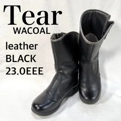 美品✨Tear ティア ワコール ショート ブーツ レザー ブラック 23.0EEE WACOAL コンフォートシューズ 黒のサムネイル