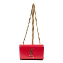 YVES SAINT LAURENT イヴサンローラン スモール ケイト クロスボディ 赤 グレイン・ド・プードル パテント レザー A