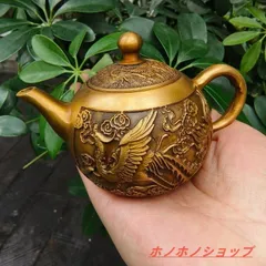 銅器 浮彫麒麟提梁壺 茶壺 酒壺 煎茶道具 装飾品 工芸品 美術品 置物