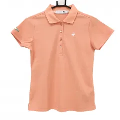 ルコックゴルフ 半袖ポロシャツ サーモンオレンジ バックプリント ロゴ白 レディース M ゴルフウェア le coq sportif