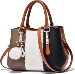 LASTOS ハンドバッグ レディース 斜めがけ 肩掛け 通勤バッグ ショルダーバッグ 手提げ カバン 2way(ブラウン)