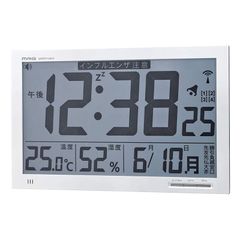MAG(マグ) 掛け時計 置時計 電波時計 温度計 湿度計 カレンダー デジタル 大型 エアサーチメルスター 環境目安表示機能付き 置き掛け兼用 ホワイト W-602 WH