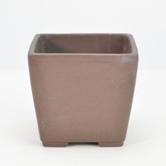 盆栽 ☆名窯【松泉焼 山秋造】時代深鉢 懸崖鉢 幅22cm