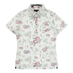 サイズ：M CALLAWAY キャロウェイ  半袖ポロシャツ ハワイ柄 ホワイト系 [240001159565] ゴルフウェア レディース ストスト