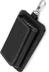 V.W.V＆others キーケース スマートキー対応 スマートキーケース メンズ レディース 2個収納 小銭入れ カード入れ 6連キ－ 本革 カラビナ(ブラック,  keycase20221120BK)