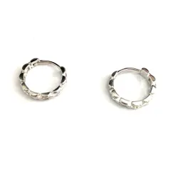 新品 未使用 高品質 チェーンリンクデザイン フープピアス シルバー925 シルバー シンプル 上品 知的 お洒落 レディース 女性