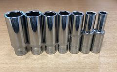 ディープソケット7点セット★ディープソケット 8・10・12・13・14・17・19 mm★3/8　9.5sq