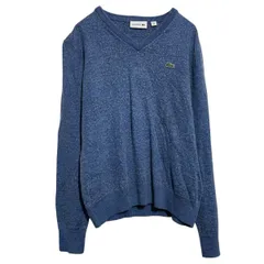 LACOSTE ニット セーター レディース M ブルー ラコステ Vネック 古着卸 アメリカ仕入 a703-5370