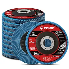 EZARC スパークディスク 100mm×15mm ディスクグラインダー用 120グリット 研磨ディスク ジルコニアタイプ ステンレス鋼・鋳鉄・板金用 10枚