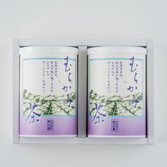 新潟 浅川園 村上茶2本詰（紙缶:紫2）　G034