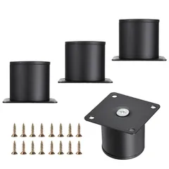 【人気商品】ステンレス鋼家具脚 キャビネット脚 ソファ足 強い安定性 家具ソファサポート脚 テーブル脚 ソファー用 本棚用 テーブル用 家具を高くする 5㎝ ブラック 4個セット