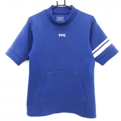 【美品】パーリーゲイツ 半袖ハイネックプルオーバー ブルー×白  メンズ 4(M) ゴルフウェア PEARLY GATES