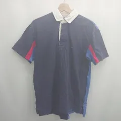 ◇ ⊂ TOMMY HILFIGER トミーヒルフィガー 半袖 ポロシャツ サイズS ネイビー系 メンズ E  【1507030002701】