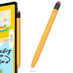柔らかなシリコン材質 鉛筆レトロデザイン Apple Apple Pencil Pencil Pro&Apple Pro&Apple Pencil Pencil 第二世代のみに適用 第二世代用シリコン保護ケース ワイヤレス充電対応 AhaStyle (イエロー