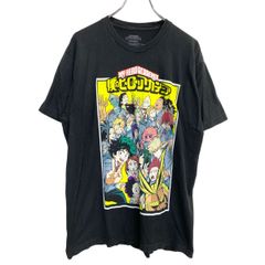 MY HERO ACADEMIA 반소매 프린트 T셔츠 L사이즈 나의 히어로 아카데미아 블랙 코튼 멕시코제 헌 옷 도매 미국 구매 t2407-4322
