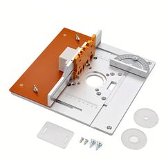 新品 トリマー用 アルミニウム テーブルプレートキット 目盛り付き 調整可能 ほぞつぎ/角度器付き 木工DIY工具 加工効率UP
