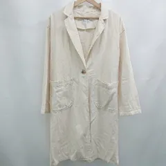 ◇ ⊇ LBC エルビーシー コットン100％ ロング丈 長袖 デニムコート サイズL アイボリー系 レディース E  【1507250005773】のサムネイル