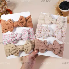 高品質のベビーターバン 3個ピース/ロットバッチ 女の子のための伸縮性のあるヘッドバンド 新生児のためのヘアアクセサリー