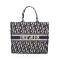 ディオール Dior トートバッグ BOOK TOTE ブックトート ラージ オブリーク ネイビー キャンバス ブックトート ラージ レディース Used A