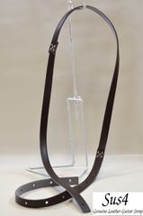 ハンドメイド  国内材料＆国内生産　２㎝幅&超ロング 本革ギターストラップ　ダークブラウンスムース