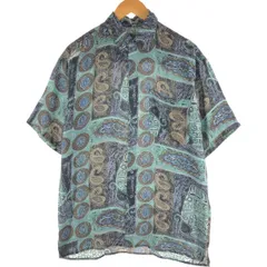 古着 ROBERT STOCK 総柄 半袖 シルクシャツ メンズM相当/eaa534169